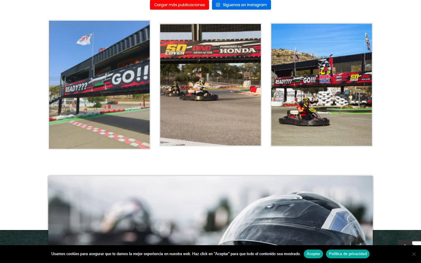 Captura de la web de Karting Alacant